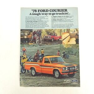 Vintage 1978 Ford Courier Pickup Truck Print Ad Advertising Car Show Display Art